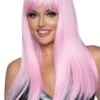 LEG AVENUE 24in Long Straight Pink Wig -Leg Avenue 24 long straight pink wig