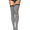 LEG AVENUE Sexy Black And White Nylon Stockings For Women