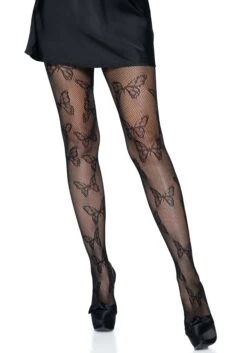 LEG AVENUE Butterfly Net Black Tights