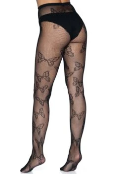 LEG AVENUE Butterfly Net Black Tights -Leg Avenue black butterfly net tights alt 4
