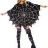 LEG AVENUE Black Glitter Spider Web Women's Poncho Costume -Leg Avenue black glitter web poncho