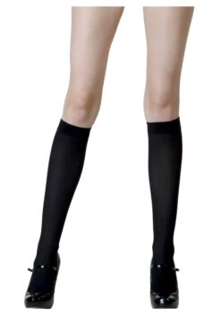 LEG AVENUE Black Knee High Women's Stockings
