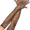 LEG AVENUE Adult Fishnet Black Rhinestone Opera Gloves -Leg Avenue black rhinestone fishnet opera glove