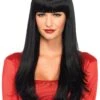 LEG AVENUE Straight Black Wig With Bangs 2 LEG AVENUE Straight Black Wig With Bangs -Leg Avenue black straight wig with bangs