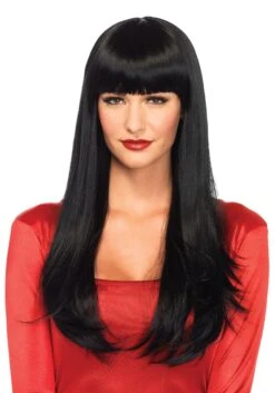 LEG AVENUE Straight Black Wig With Bangs