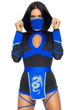 LEG AVENUE Ninja Blue Dragon Costume -Leg Avenue blue dragon ninja alt 2
