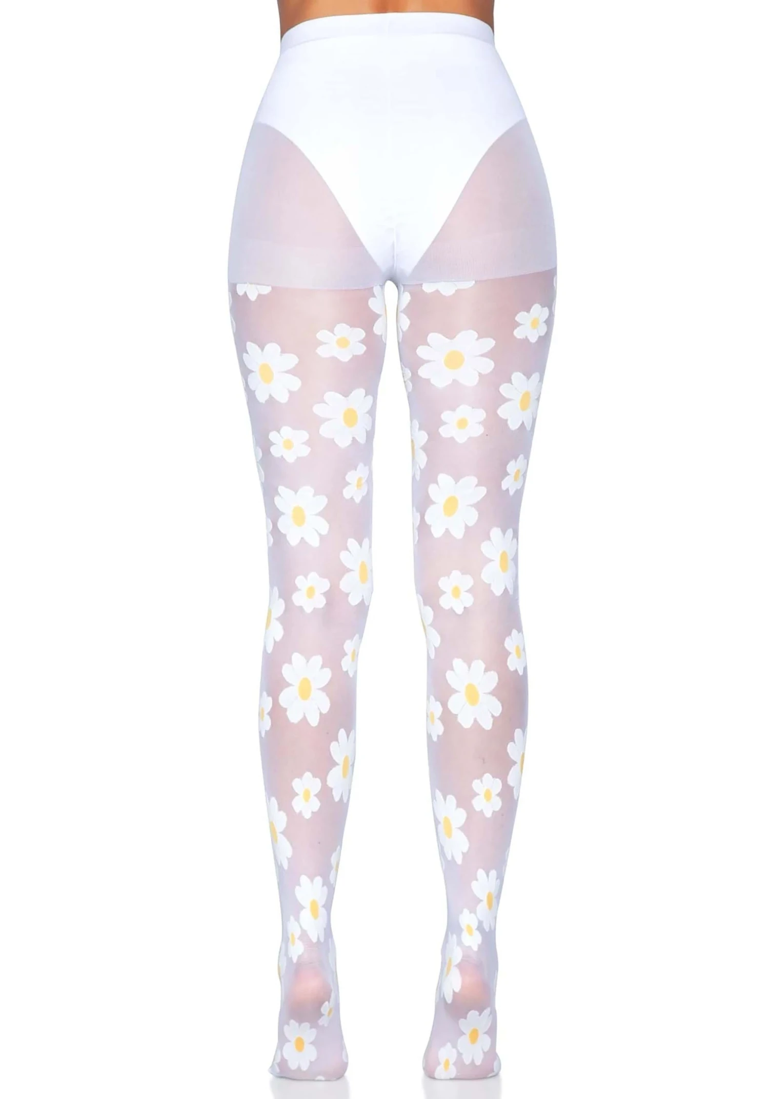 LEG AVENUE Daisy White Tights For Women 7 LEG AVENUE Daisy White Tights For Women - Image 5