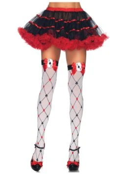 LEG AVENUE Diamond Card Suit Thigh Highs