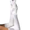 LEG AVENUE Extra Long White Satin Gloves For Women