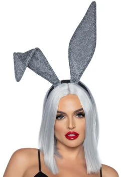 LEG AVENUE Glittery Bunny Ear Headband For Women