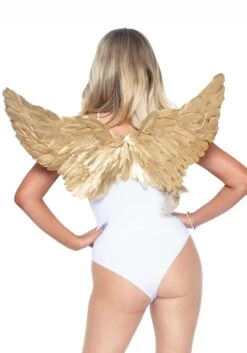 LEG AVENUE Feather Wings With Gold Color -Leg Avenue gold feather wings alt 1
