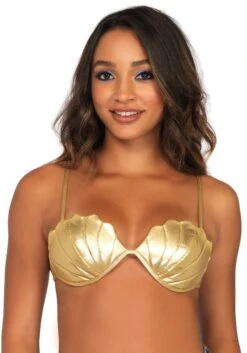 LEG AVENUE Ladies Gold Mermaid Bra Top