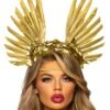 LEG AVENUE Floral And Feather Golden Goddess Headband Costume