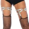 LEG AVENUE Iridescent Studded Thigh High Garter Accessory -Leg Avenue iridescent studded thigh high garter