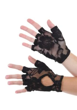 LEG AVENUE Keyhole Fingerless Lace Gloves