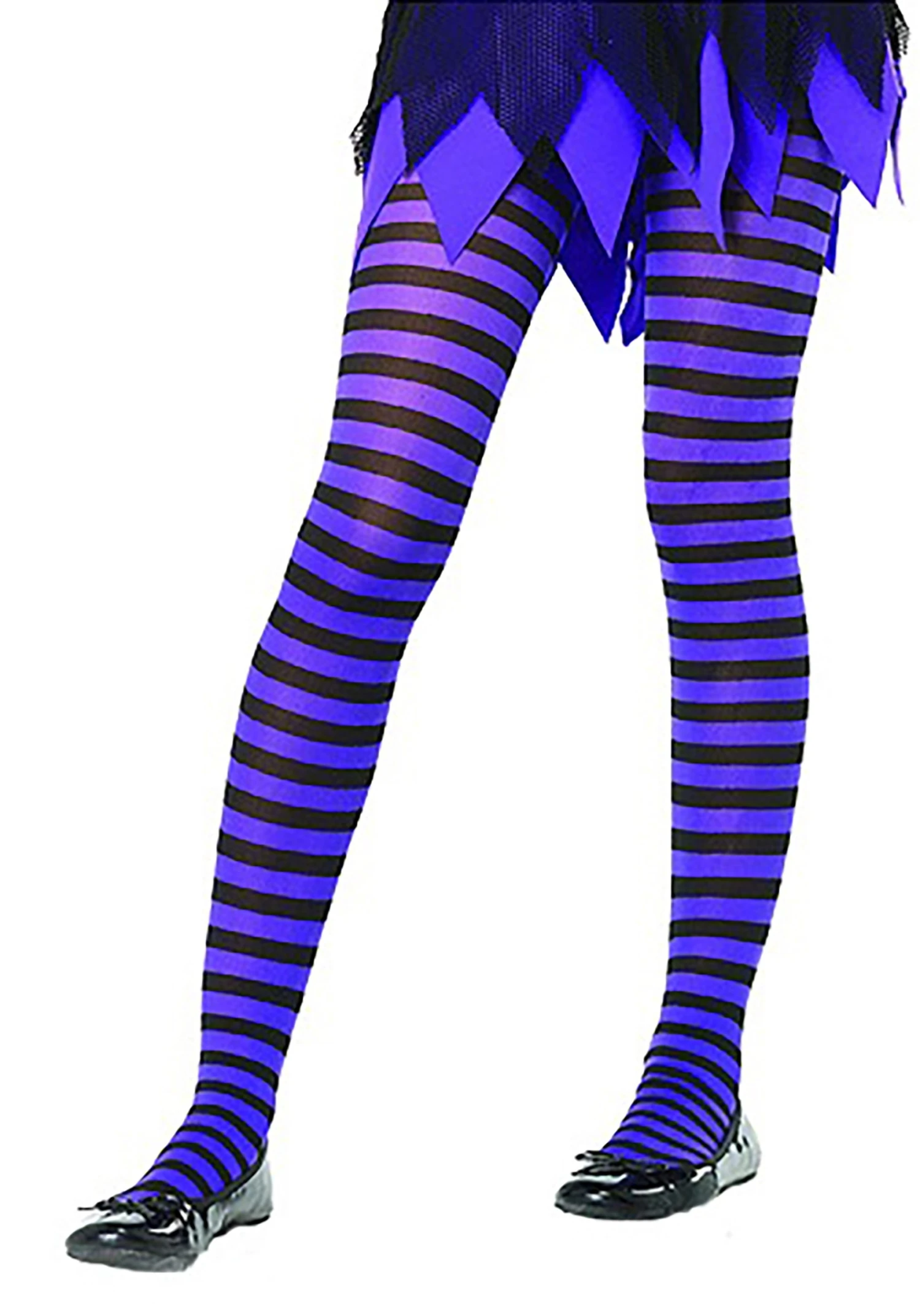 LEG AVENUE Kids Black And Purple Striped Tights 3 LEG AVENUE Kids Black And Purple Striped Tights
