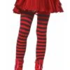 LEG AVENUE Black And Red Striped Tights For Kids