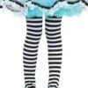 LEG AVENUE Black And White Striped Tights For Kids -Leg Avenue kids black and white striped tights