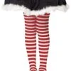 LEG AVENUE Red And White Striped Tights For Kids -Leg Avenue kids red and white striped tights