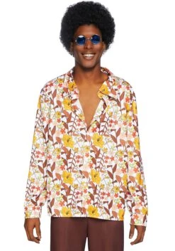 LEG AVENUE Men's 70s Floral Shirt