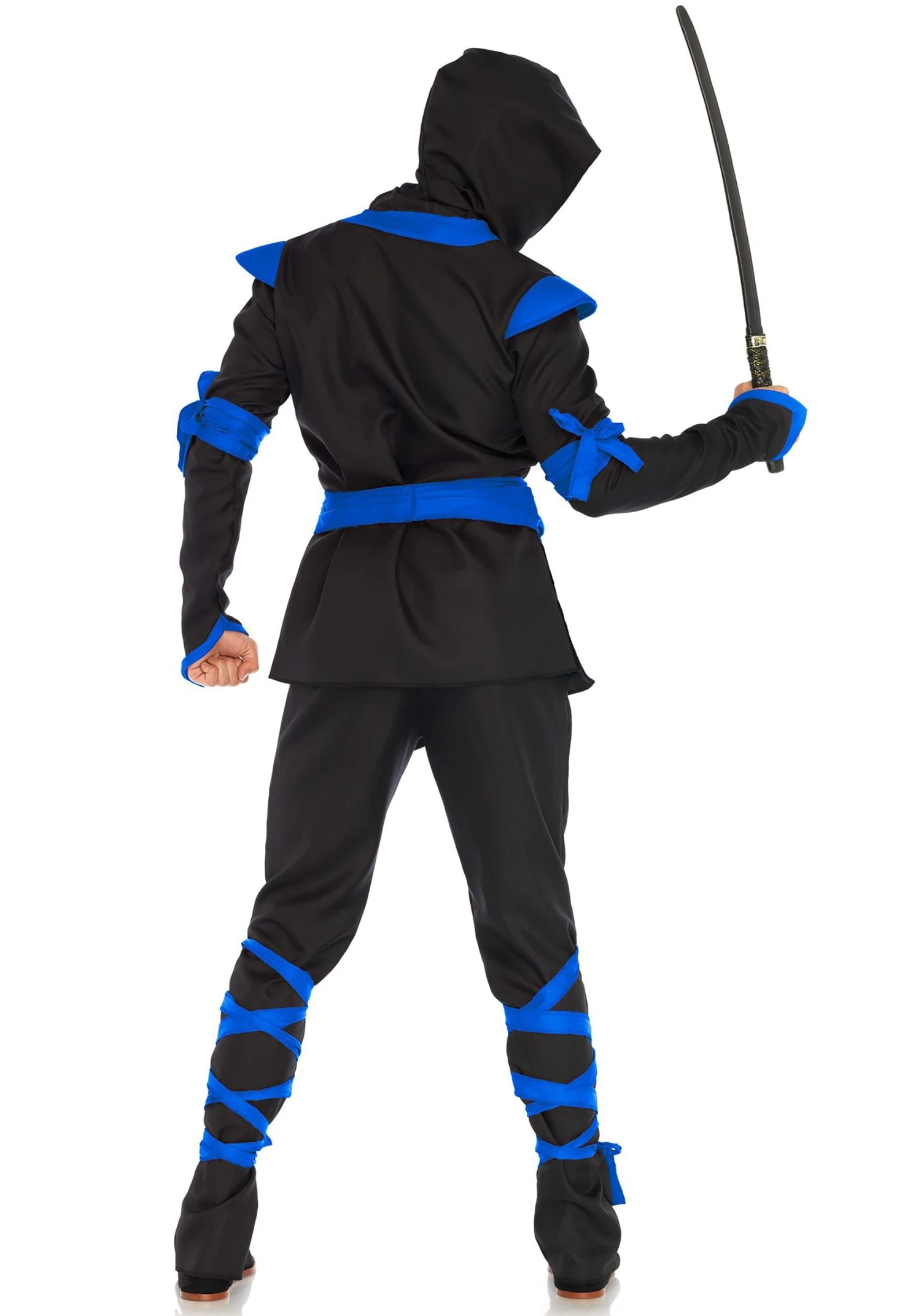 LEG AVENUE Blue Ninja Mens Costume 3 LEG AVENUE Blue Ninja Mens Costume - Image 2