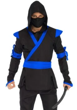 LEG AVENUE Blue Ninja Mens Costume 7 LEG AVENUE Blue Ninja Mens Costume -Leg Avenue mens blue ninja alt 2