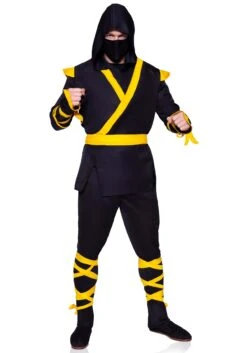 LEG AVENUE Yellow Ninja Costume For Men