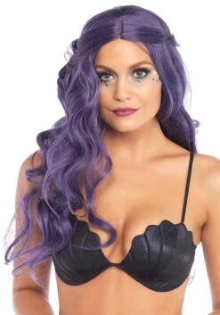 LEG AVENUE Women's Mermaid Wave Long Purple Wig