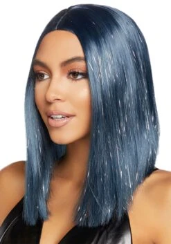 LEG AVENUE Tinsel Midnight Blue Long Bob Wig -Leg Avenue midnight blue tinsel long bob wig alt 2
