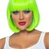 LEG AVENUE Neon Green Short Bob Women's Wig