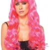 LEG AVENUE Neon Pink Long Wig -Leg Avenue neon pink long wig