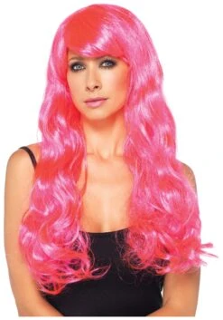 LEG AVENUE Neon Pink Long Wig