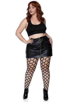 LEG AVENUE Jumbo Pothole Women's Plus Net Tights -Leg Avenue plus jumbo pothole net tights alt 2