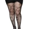 LEG AVENUE Plus Size Butterfly Net Black Women's Tights -Leg Avenue plus size black butterfly net tights