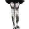 LEG AVENUE Plus Size Black / White Striped Tights 1 LEG AVENUE Plus Size Black / White Striped Tights -Leg Avenue plus size black white striped tights