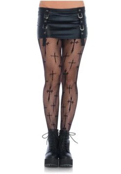 LEG AVENUE Cross Plus Size Net Tights