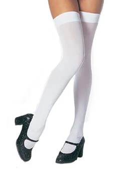 LEG AVENUE Thigh High White Plus Size Stockings