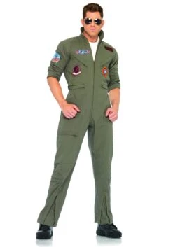 LEG AVENUE Plus Size Top Gun Costume Jumpsuit For Adults