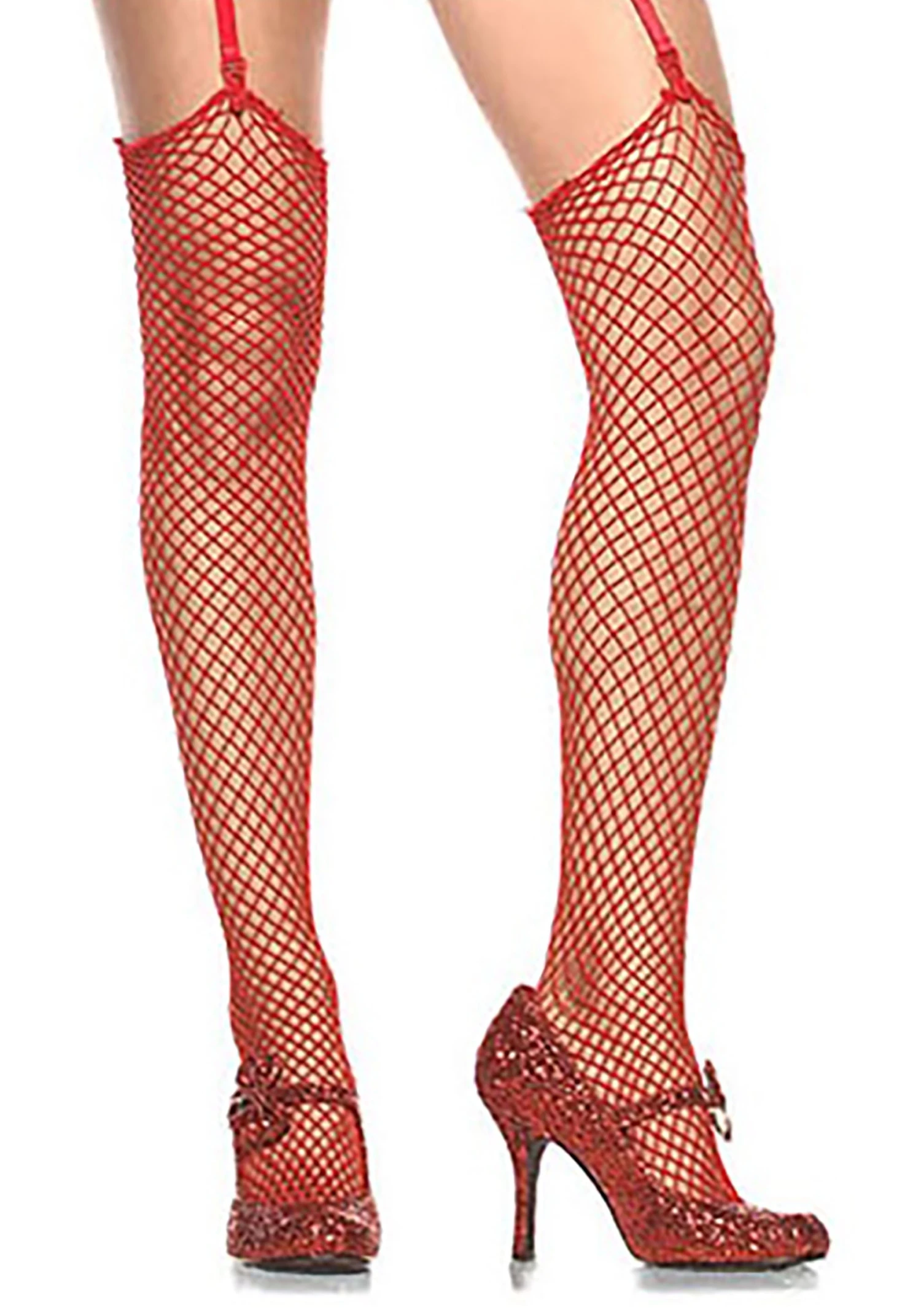 LEG AVENUE Red Fishnet Stockings 3 LEG AVENUE Red Fishnet Stockings
