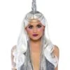 LEG AVENUE Silver Unicorn Headband With Mane And Chain Accent For Women -Leg Avenue silver unicorn headband with chain accent and mane