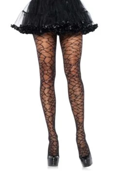 LEG AVENUE Spandex Nude Sheer Crackle Print Tights For Women