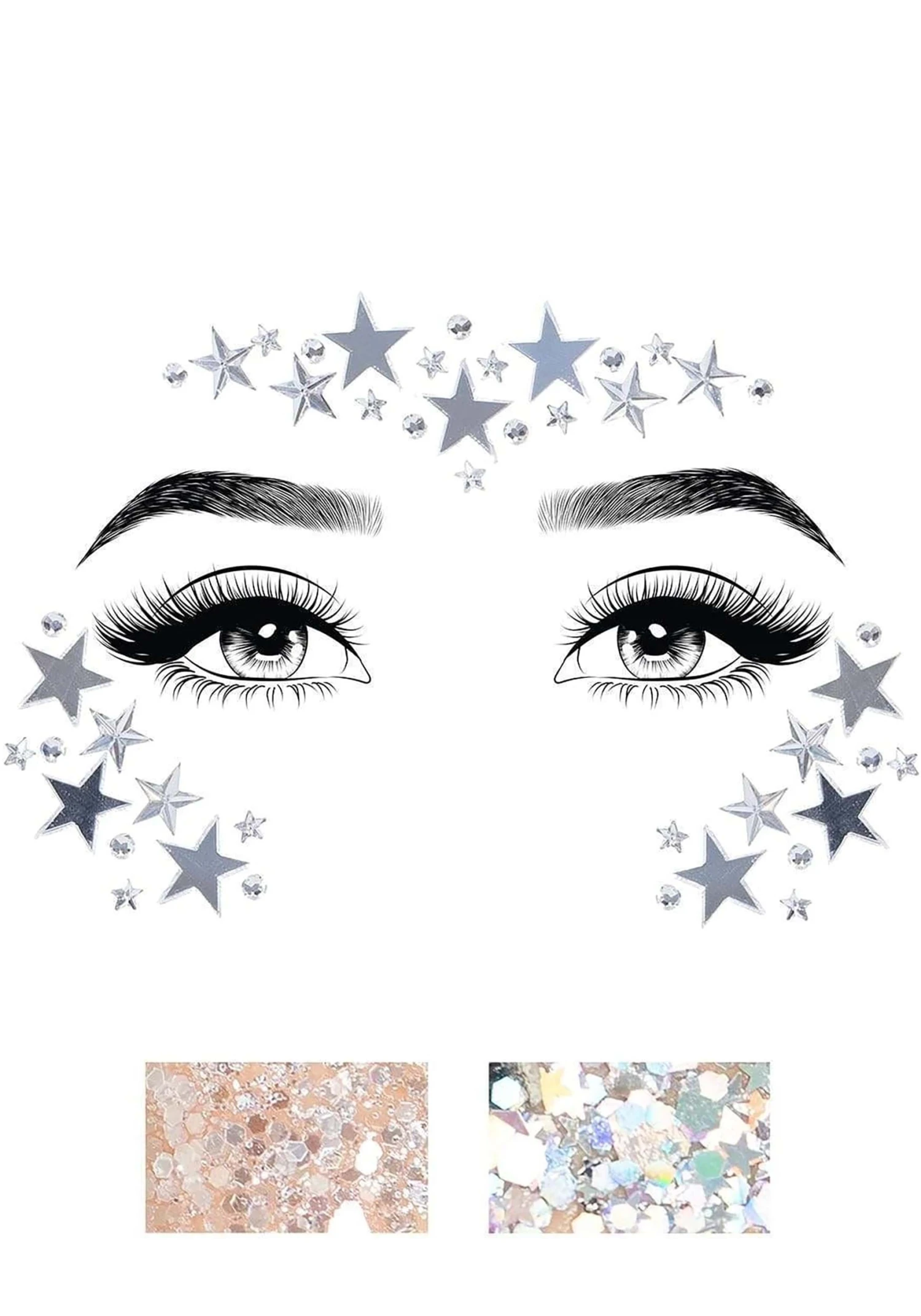 LEG AVENUE Star And Rhinestone Face Jewels 3 LEG AVENUE Star And Rhinestone Face Jewels