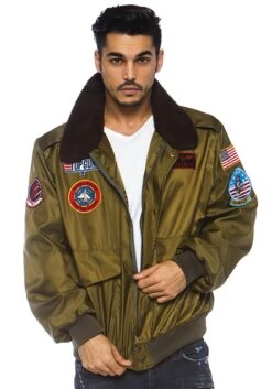 LEG AVENUE Mens Top Gun Nylon Bomber Jacket Costume
