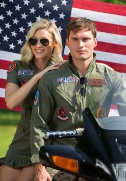 LEG AVENUE Plus Size Top Gun Costume Jumpsuit For Adults -Leg Avenue top gun plus size jumpsuit alt 6
