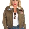 LEG AVENUE Top Gun Adult Bomber Costume Jacket -Leg Avenue top gun womens bomber jacket