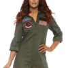 LEG AVENUE Top Gun Flight Suit Women's Romper Costume -Leg Avenue top gun womens flight suit romper