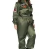 LEG AVENUE Top Gun Plus Size Flight Suit Costume For Adults -Leg Avenue top gun womens plus size flight suit costume