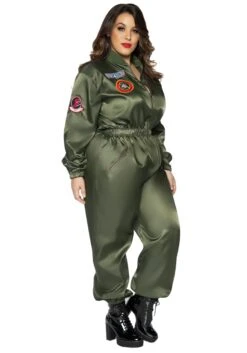 LEG AVENUE Top Gun Plus Size Flight Suit Costume For Adults