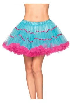 LEG AVENUE Turquoise And Neon Pink Petticoat
