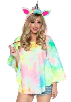 LEG AVENUE Women's Rainbow Unicorn Poncho Costume